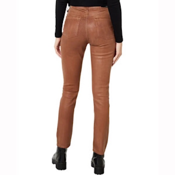 “NEW” AG Adriano Goldschmied Mari High-Rise Slim Straight Coated Jean - Picture 3 of 7